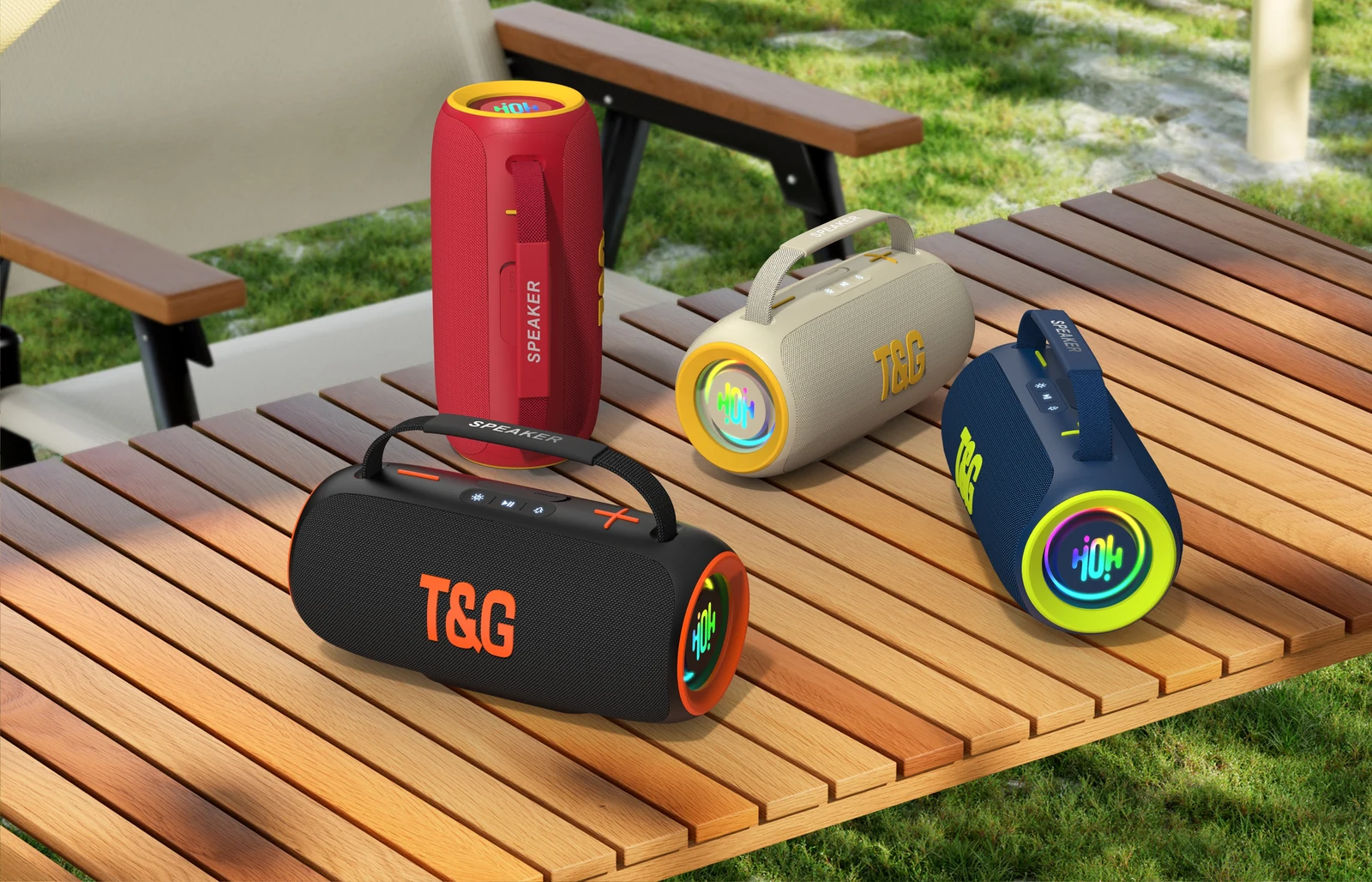 TG484 2026 core portable RGB Bluetooth speaker outdoor scene from T&G factory